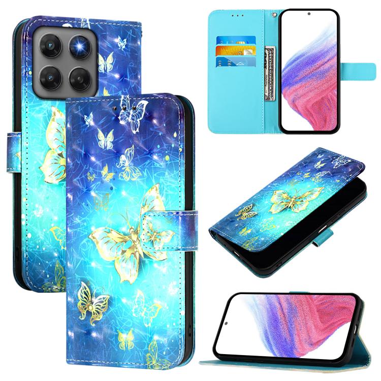 For Motorola Moto G37 / G37 Power / G47 5G 3D Painting Horizontal Flip Leather Phone Case(Golden Butterfly)