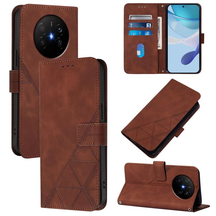 Xinyunew Custodia A Libro Per Honor 200 Lite In Pelle Con Porta Carte E Supporto – Marrone - 2