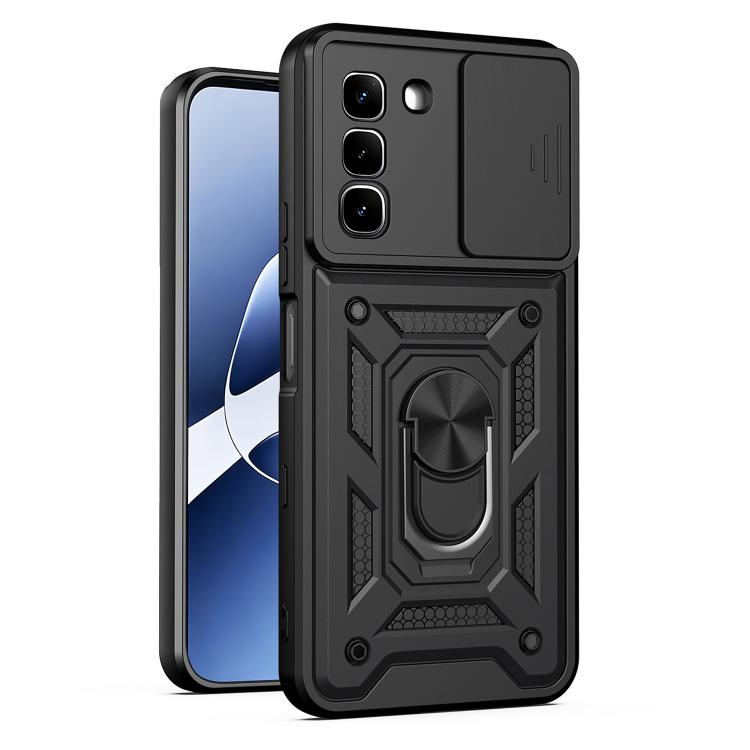 For Infinix Hot 70 5G Sliding Camera Cover Design TPU+PC Phone Case(Black)
