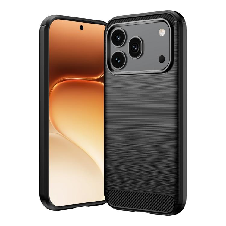 For Honor 600 Pro Global Carbon Fiber Brushed Texture TPU Phone Case(Black)