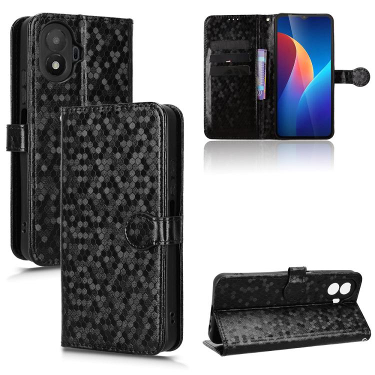 For TCL K70 5G / K70 XE Honeycomb Dot Texture Leather Phone Case(Black)