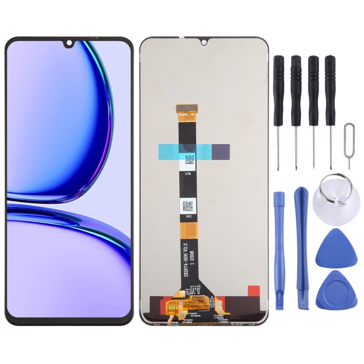 YHX-OU 6.74'' Nero Schermo per Realme Note 50 4G RMX383 LCD Display Touch Screen Digitizer Ricambio Assembly con Utensili Inclusi