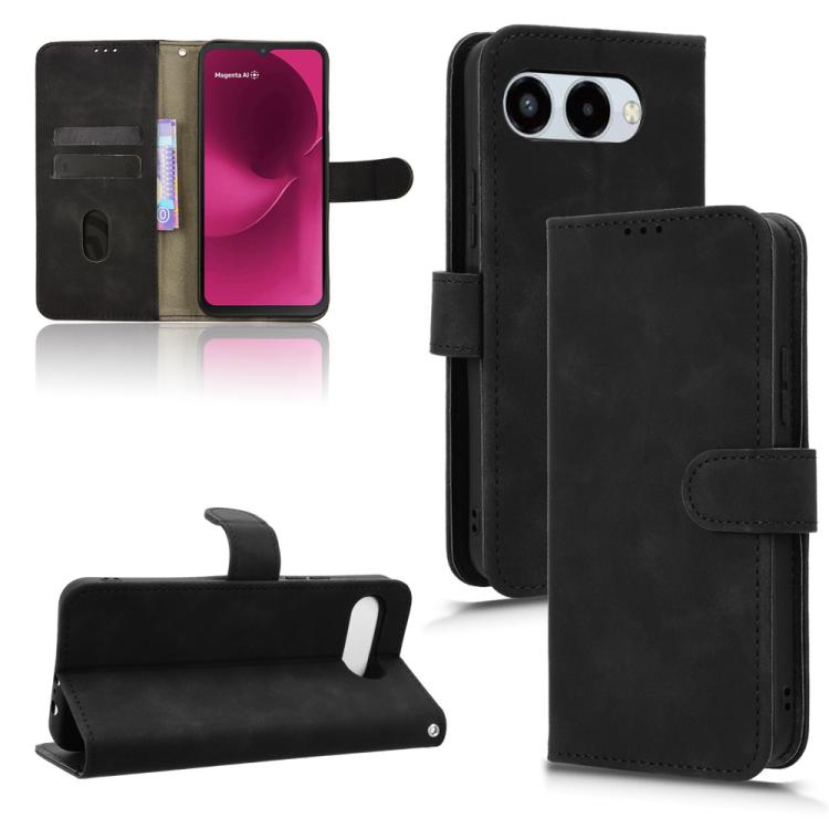 For T-Mobile Revvl 8 5G Skin Feel Magnetic Flip Leather Phone Case(Black) For T-Mobile Revvl 8 5G Skin Feel Magnetic Flip Leather Phone Case(Black)