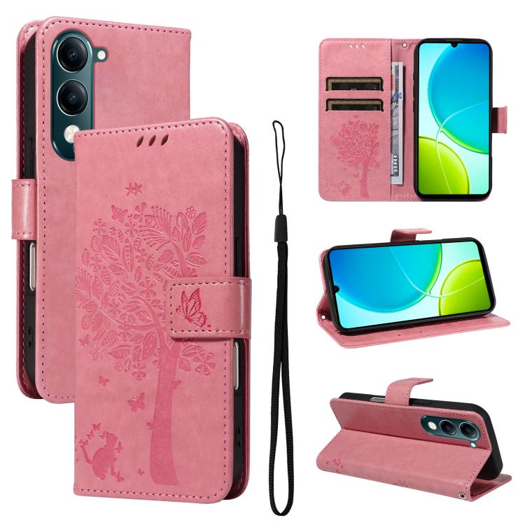 GOKEN Cover Con Portafoglio Per Vivo X80 PRO – Pelle PU, Rilievo, Slot Carte, Supporto, Chiusura Magnetica, Oro Rosa - 2