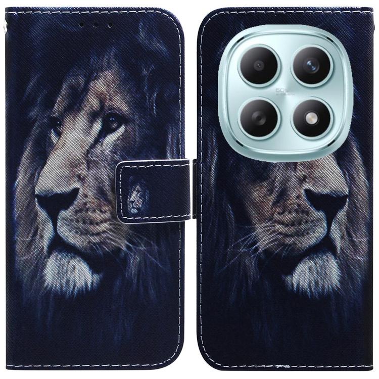 For Redmi Note 15 4G / 5G Global 164mm / Poco M8 5G Coloured Drawing Flip Leather Phone Case(Lion)
