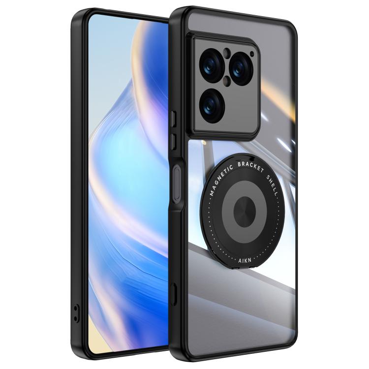 For Sony Xperia 1 VIII 360 Holder Magsafe Acrylic Hybrid TPU Phone Case(Black)
