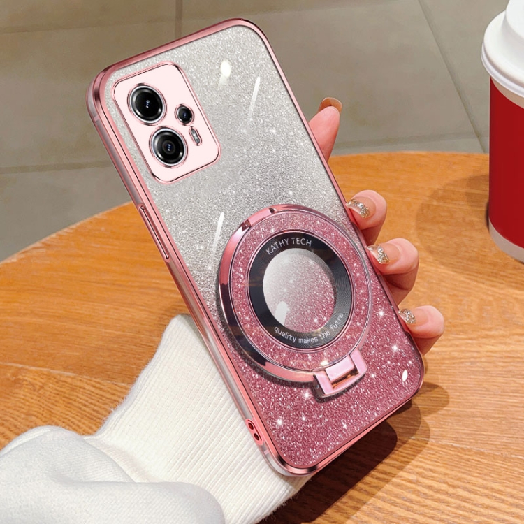 Custodia A Portafoglio Con Glitter Per Motorola Moto G54 5G – Pelle PU Con Porta Carte E Supporto, Nero