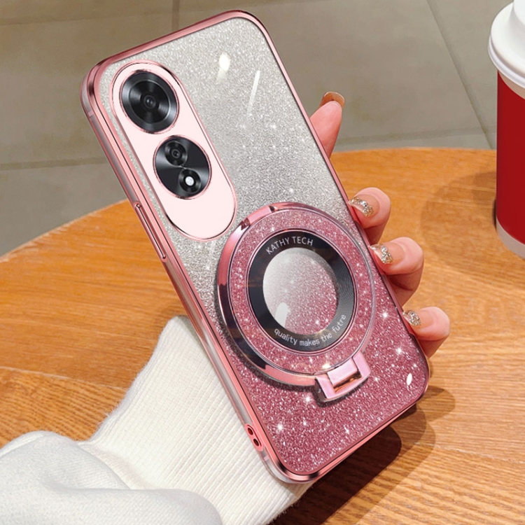 SEAHAI Cover Per Oppo A60 4G - Custodia In Silicone TPU Ultrasottile Con Design Glitter Phnom Penh, Protettiva Antiurto, Colore Rosa - 2