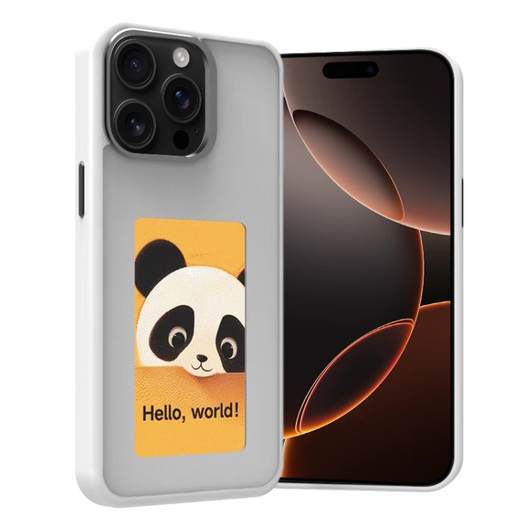 For iPhone 16 Pro Four-Color E-ink Screen NFC DIY Phone Case(White) For iPhone 16 Pro Four-Color E-ink Screen NFC DIY Phone Case(White)