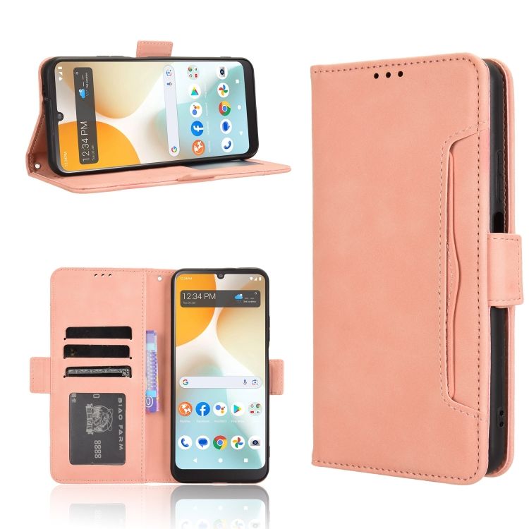 For BLU View 5 Pro Skin Feel Solid Color Leather Phone Case with  Lanyard(Dark Green)