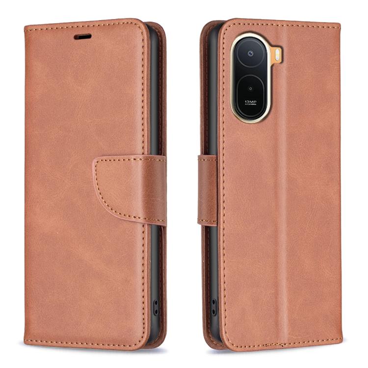 For Redmi A7 Pro 4G Lambskin Texture Pure Color Flip Leather Phone Case(Brown)