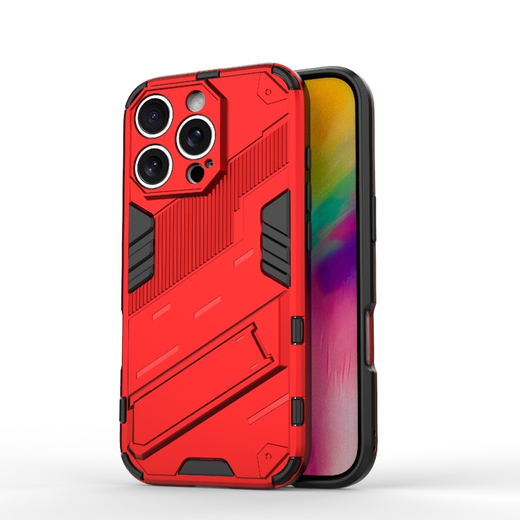 For iPhone 16 Pro Punk Armor 2 in 1 PC + TPU Phone Case with Holder(