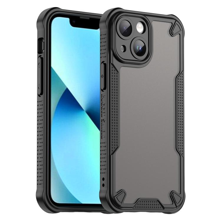 For iPhone 13 mini Armor Glaze PC Hybrid TPU Phone Case(Black)