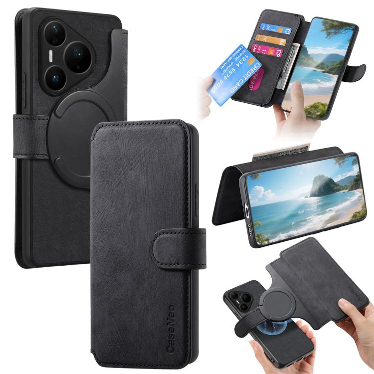 For Huawei Pura 80 Pro / 80 Pro+ 5G CaseNeo MagSafe RFID Anti-theft Retro Leather Phone Case(Black)