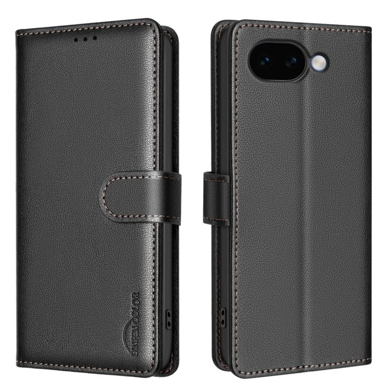 For Google Pixel 11a Litchi Texture RFID Anti-theft Leather Phone Case(Black)