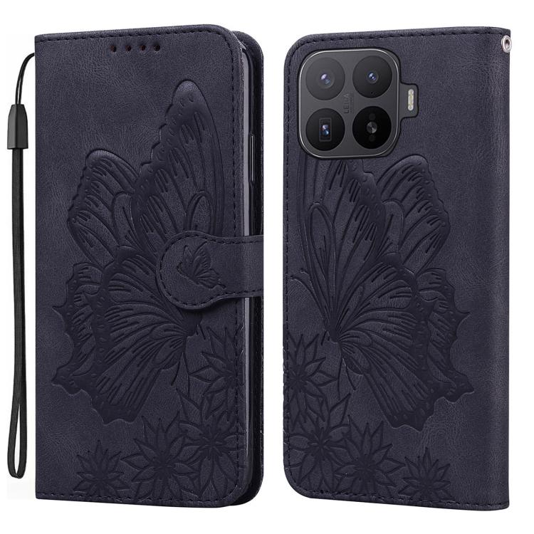 For Xiaomi 17T Pro 5G Retro Skin Feel Butterflies Embossing Horizontal Flip Leather Phone Case(Black)