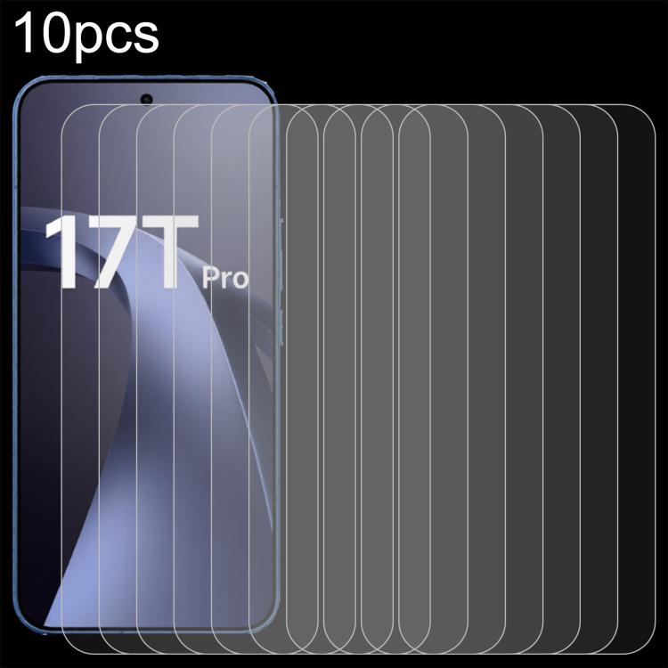 For Xiaomi 17T Pro 5G 10pcs 0.26mm 9H 2.5D Tempered Glass Film, Not Support Fingerprint ID