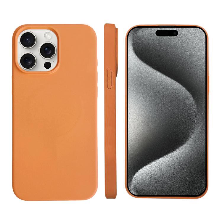 For iPhone 15 Pro Liquid Silicone Phone MagSafe Case(Orange)