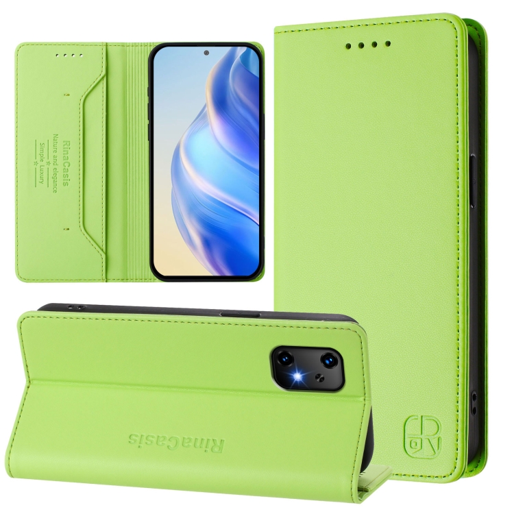For UMIDIGI Bison X20 RC01 Dual-Folded Magneti c Suction RFID Leather Phone Case