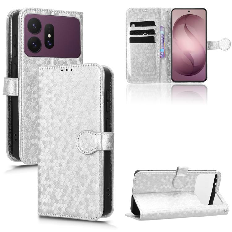 For Galaxy S27 Pro 5G Honeycomb Dot Texture Leather Phone Case(Silver)