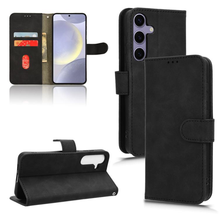 For Galaxy S26 FE 5G Skin Feel Magnetic Flip Leather Phone Case(Black)