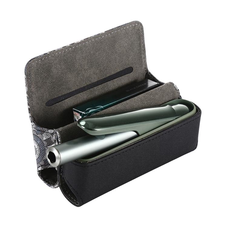 For IQOS ILUMA / ILUMA i / 3 DUO Electronic Cigarette Square Cashew Flower  Magnetic Absorption Bag(Black)