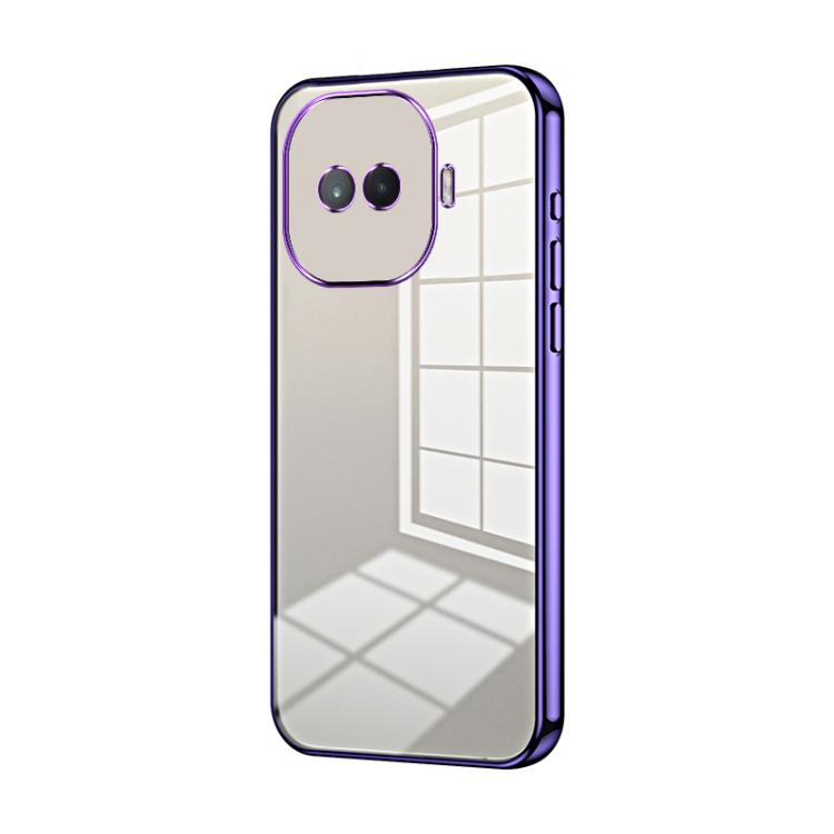 For vivo iQOO Z11 Turbo Transparent Plating Fine Hole Phone Case(Purple)