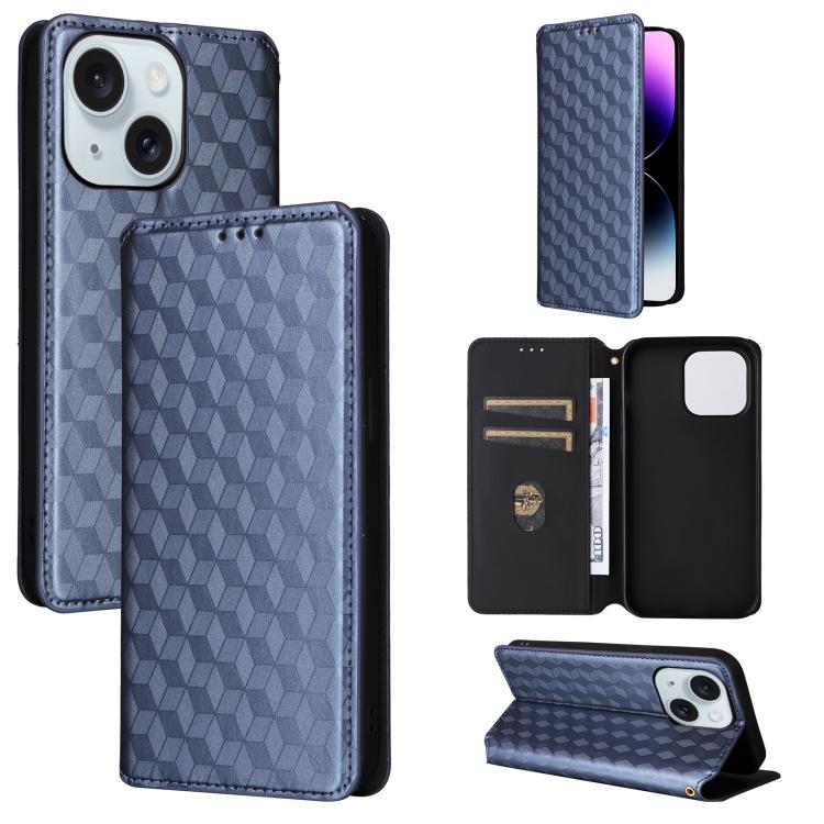 For ZTE Libero 5G III / A202ZT Cubic Grid Texture Flip Leather