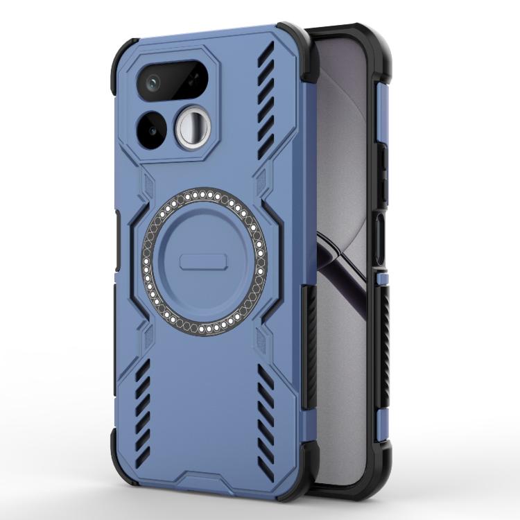 For Realme 16T 5G Global Butterfly Armor MagSafe Magnetic Ring Shockproof Phone Case(Blue)