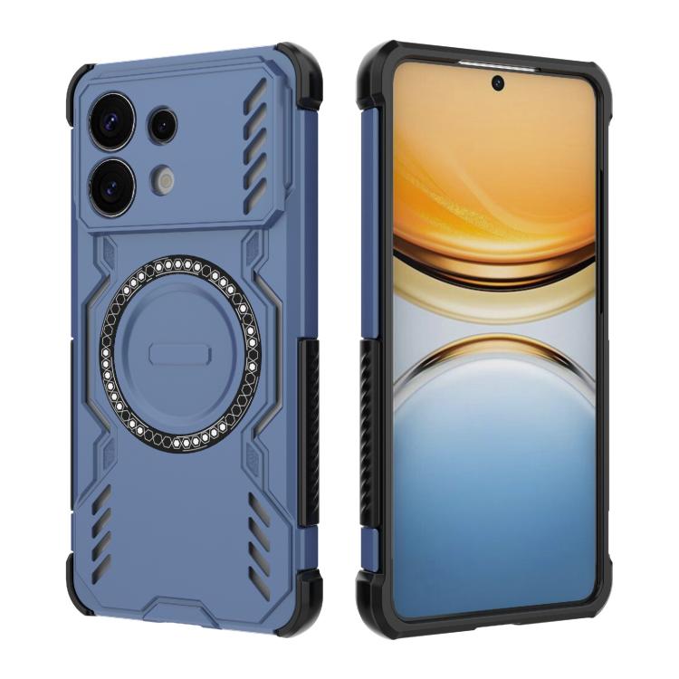 For Galaxy S27 Pro 5G Butterfly Armor MagSafe Magnetic Ring Shockproof Phone Case(Blue)