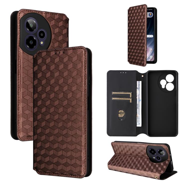 For Cricket Icon Pro 2026 / Motivate Pro 2 5G Cubic Grid Texture Flip  Leather Phone Case(