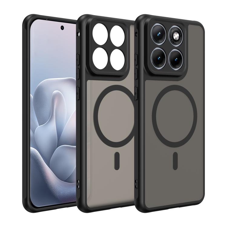 For Motorola Edge 70 Fusion+ 5G Fan Dun Series TPU Hybrid PC Frosted Magsafe Phone Case(Black)