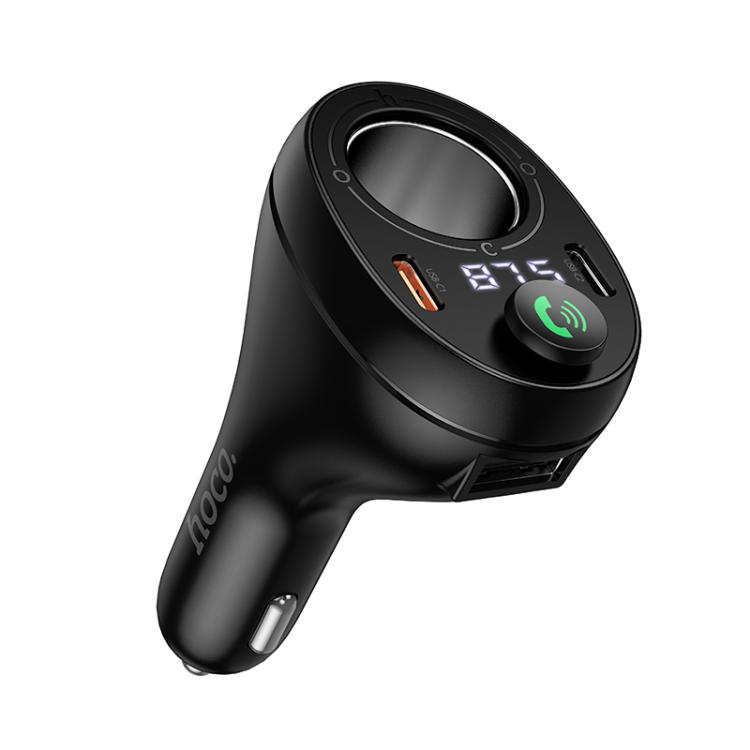 cigarette lighter fm bluetooth hoco E88 Star 35W Dual USB-C Ports Cigarette Lighter Car BT FM Transmitter (Black)