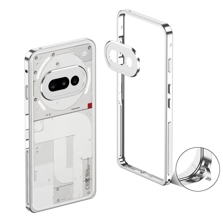 For Nothing Phone 3a Metal Frame Heat Dissipation Phone Case with Camera Guard Ring(Silver) For Nothing Phone 3a Metal Frame Heat Dissipation Phone Case with Camera Guard Ring(Silver)