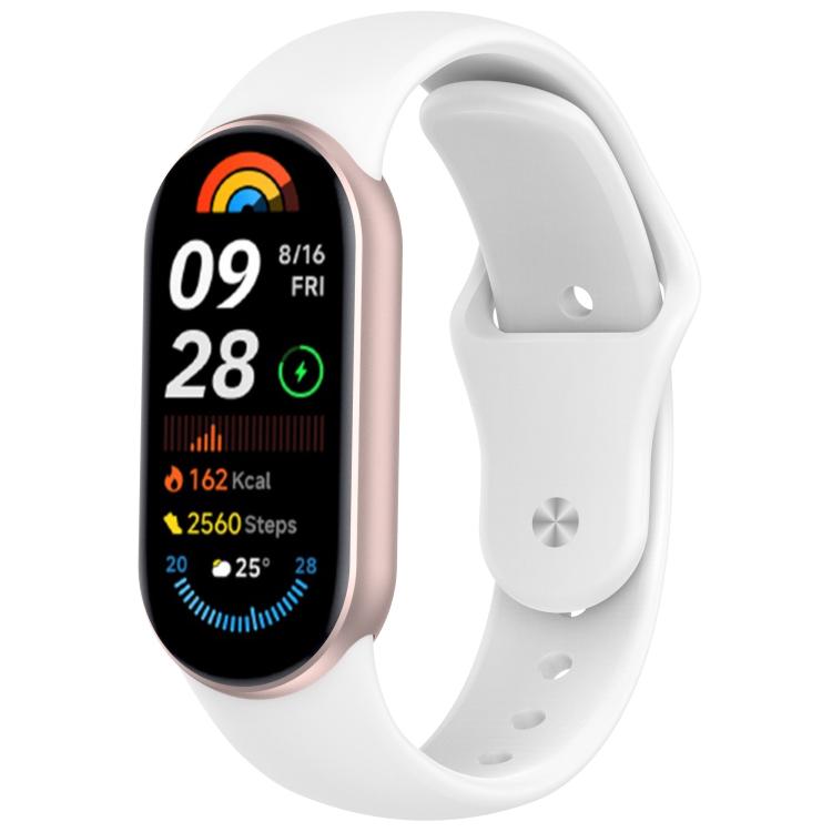 For Xiaomi Smart Band 10 / 9 / 8 xDfind Reverse Buckle Silicone Watch Band(White)