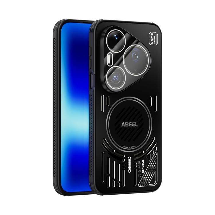 For Huawei Pura 90 Pro Max 5G ABEEL Ice Fox Series Magsafe Heat Sink Cooling Phone Case(Black)