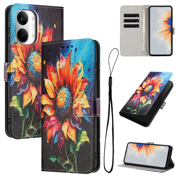 For Redmi Turbo 5 Max / Poco X8 Pro Max 5G Color Drawing Pattern Leather Phone Case(Sunflower)