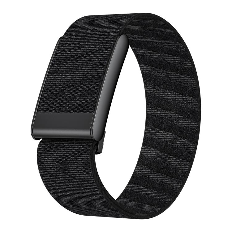 For WHOOP 5.0 Standard Version xDfind Black Buckle Sport Elastic Twill Pattern Nylon Watch Band(Black)