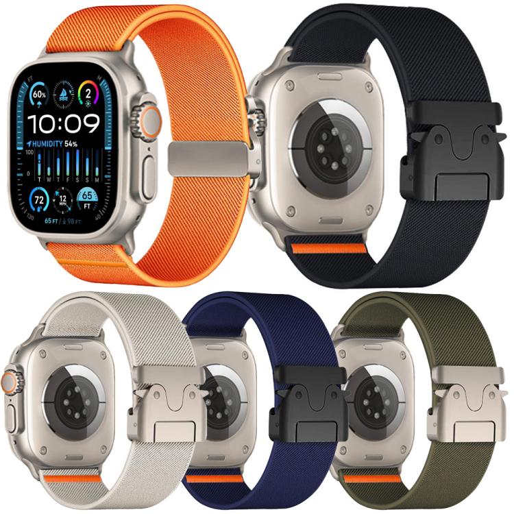 For Apple Watch 42 / 44 / 45 / 46 / 49mm 5 Pack xDfind Parachute Buckle Stretch Nylon Watch Band