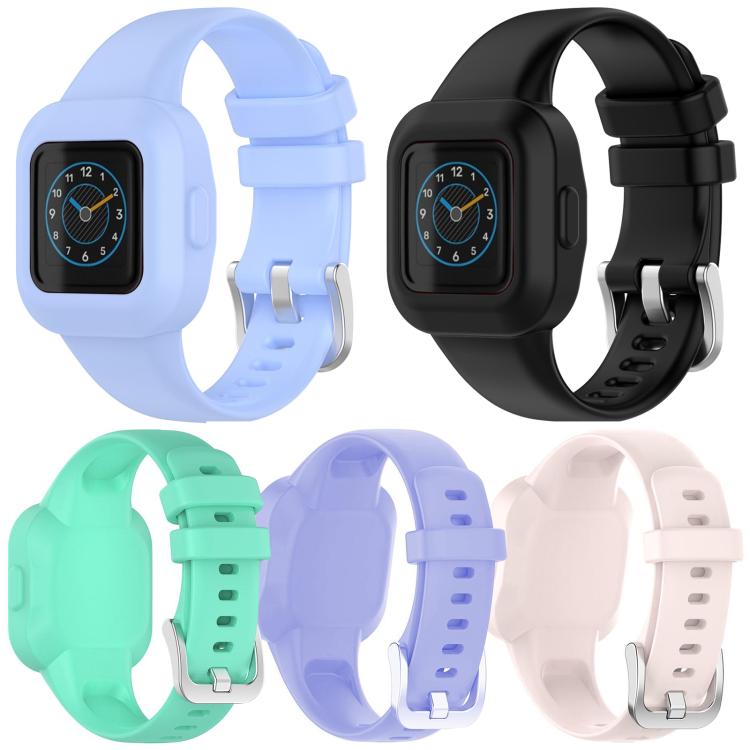 For GarminFit JR3 / Garmin Vivofit JR 3 5 Pack xDfind Silver Steel Buckle Solid Color Silicone Watch Band