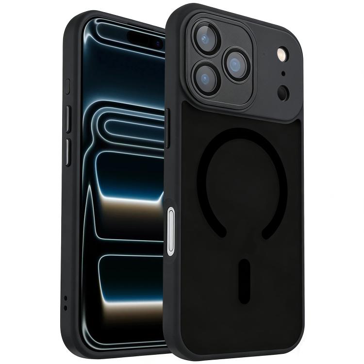 For iPhone 17 Pro XDcase Skin Feel Magnetic Frosted Phone Case with Lens Film(Black)