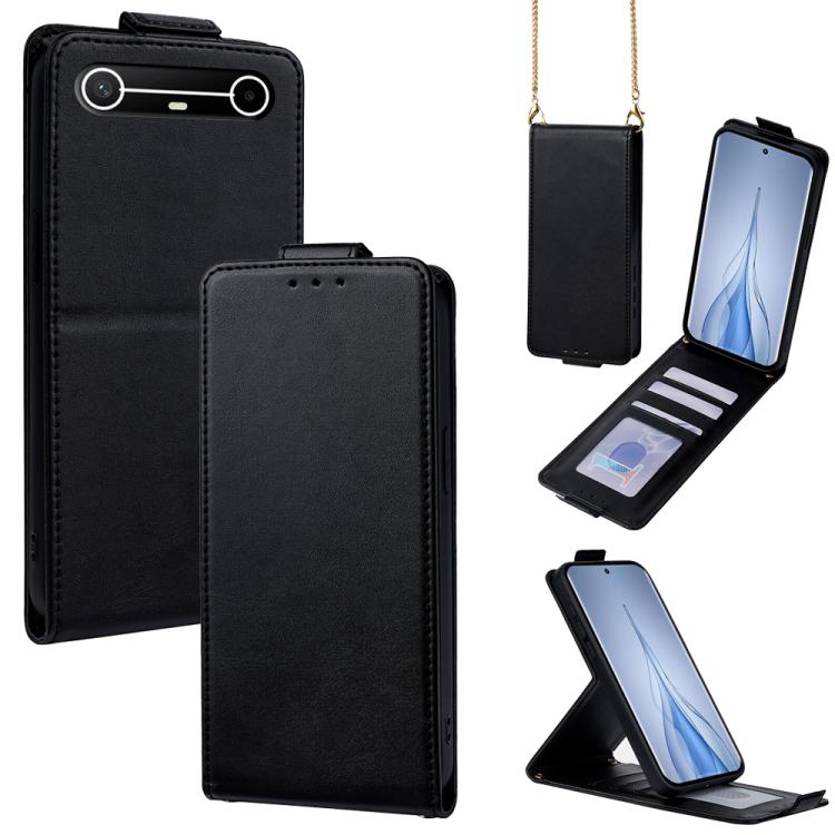 For Tecno Pova Slim 5G Vertical Flip Cover Solid Color Vegan