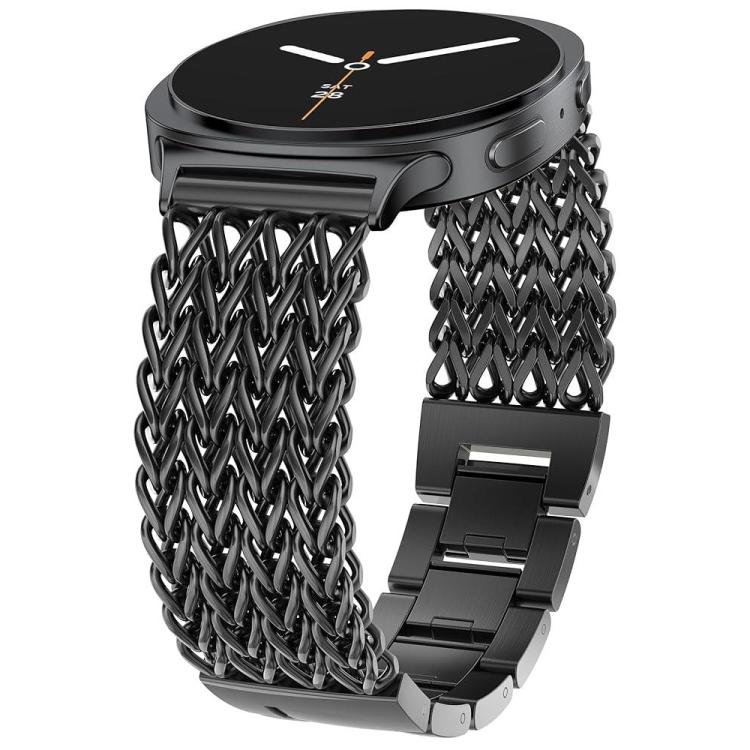 For Samsung Galaxy Watch Ultra / Ultra 2025 xDfind Herringbone Braided Stainless Steel Watch Band(Black)