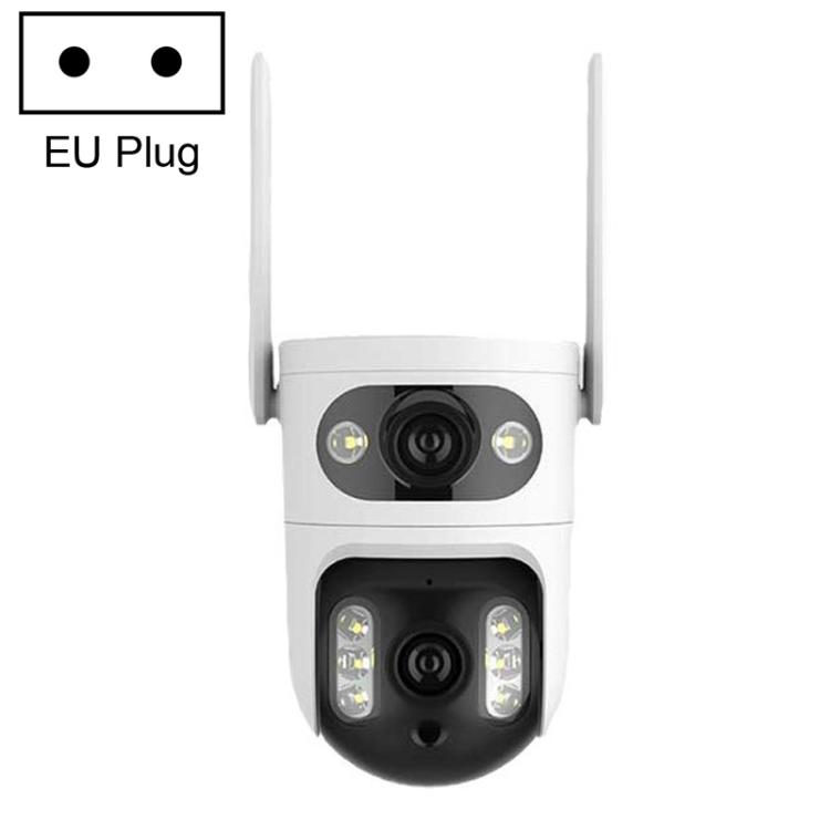 V380 2MP HD Smart Gun Ball Linkage WiFi Surveillance Camera, EU Plug(White)