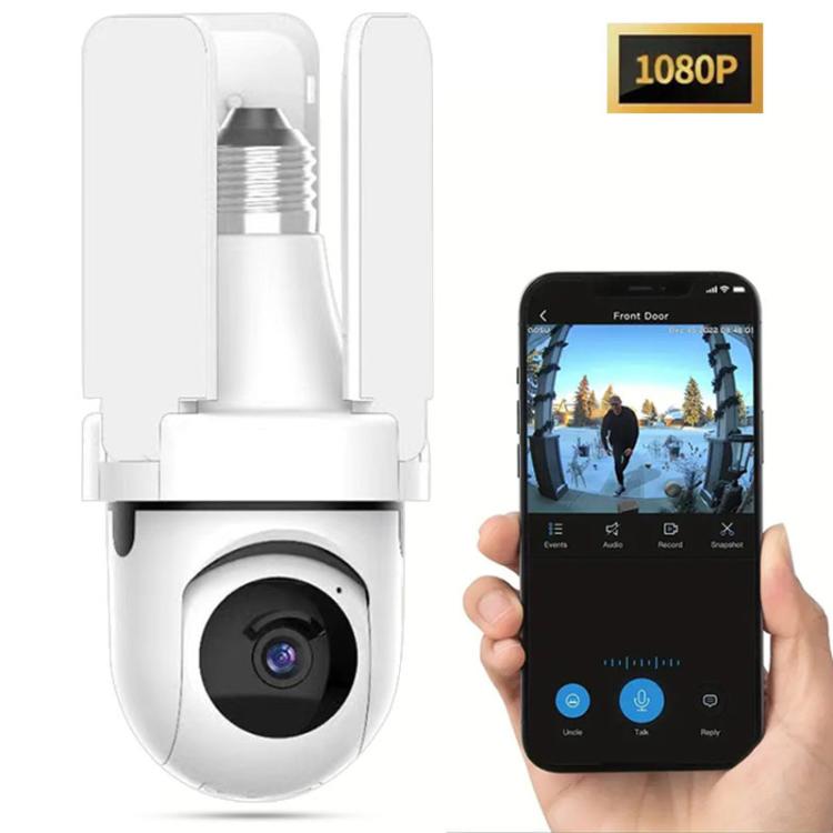 3MP HD Smart Three-Blade Fan Light Bulb Style Wireless WiFi Surveillance Camera, Specification:2.4GHz(White)