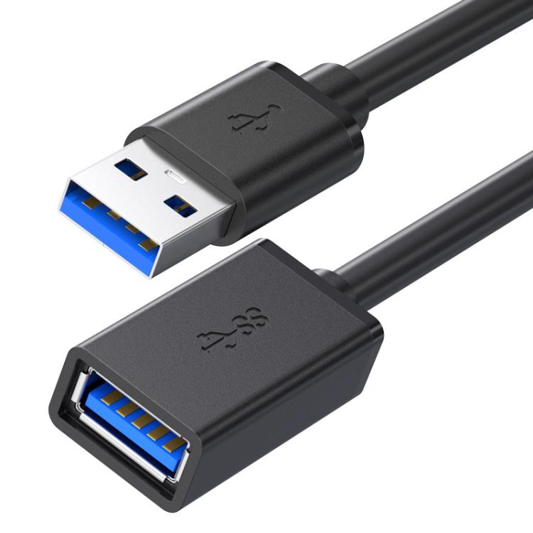 WG138 USB 3.0 Male to Female Extension Cable Extended Data Transfer Cord for Computer U-disk Mouse, Length:0.3m(Black)