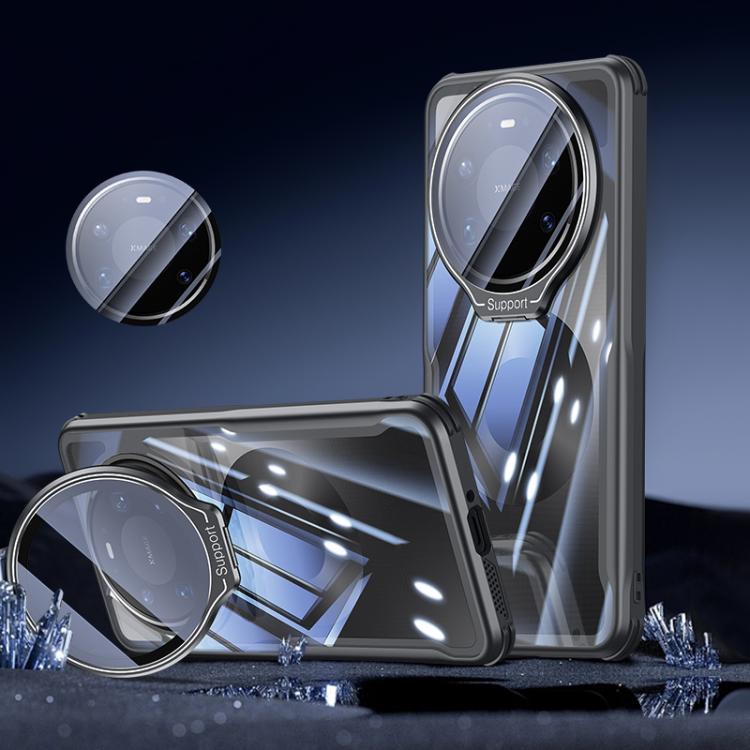 For Huawei Mate 80 Pro Blade Transparent Full Coverage Lens Holder Shockproof Phone Case(Graphite Black)