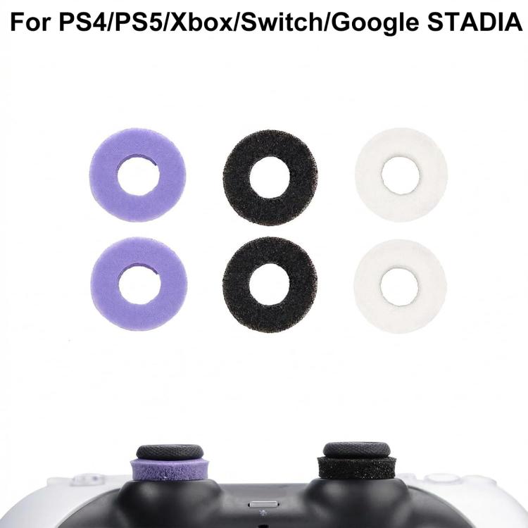 XDcase 6pcs Soft Silicone Aiming Precision Rings for PS4 / PS5 / Xbox / Switch / Google Stadia(Black/Purple/White)