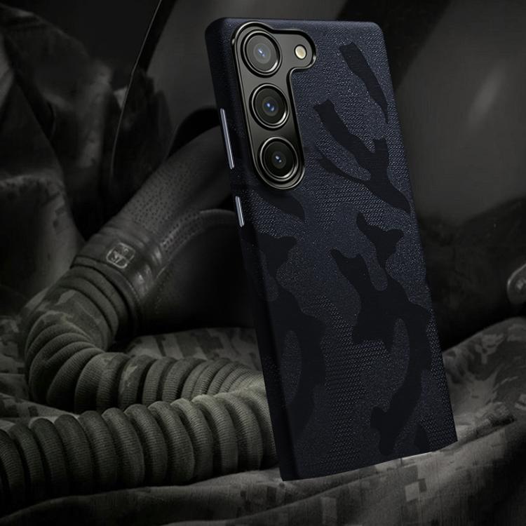 For Samsung Galaxy S26+ 5G Camouflage Full Coverage Magnetic Shockproof Phone Case(Black)