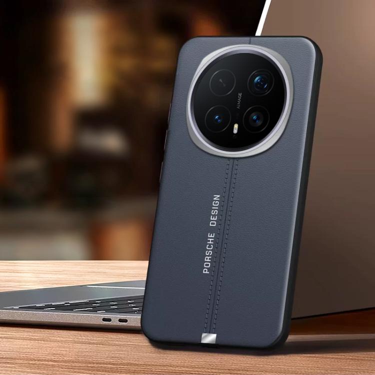 For Honor Magic8 Pro Metal Frame Vegan Leather Magnetic Phone Case(Dark Grey)